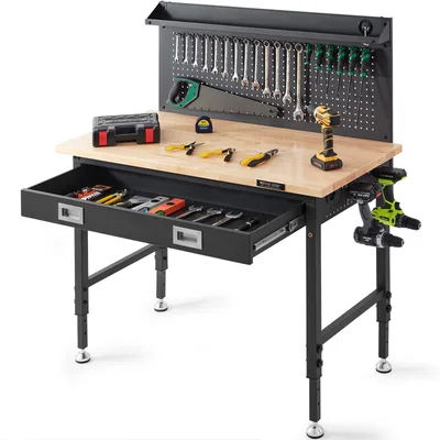 Floor-standing Workbench With Pegboard